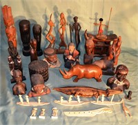 Collection of ethnic carved objects