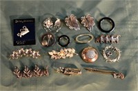Collection of sterling silver and costume jewelry