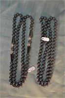 2 Hematite necklaces, 32" each