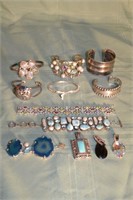 Sterling silver bangles, bracelets and pendants