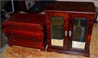 2 table top jewelry boxes