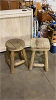 2 wood barstools 24in tall