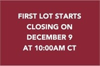 First Lot Closes 12/9 at 10am CT