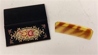 Golden Seal Compact Mirror Comb Set