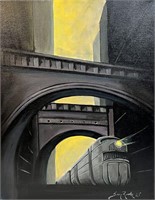 Gothic Train Depot (16" X 20" Canvas)