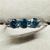 Certified Blue Diamond(0.56Ct,I2-I3) Ring