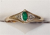 $700 10K  Emerald Diamond Ring