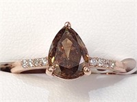 $5200 10K  Chocolate Diamond(1.21ct) Diamond(0.06c
