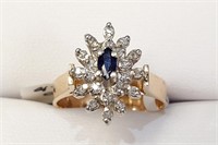 $3200 14K  Sapphire(0.1ct) Diamond(0.2ct) Ring