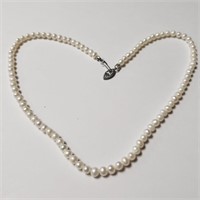 $80 Silver Fresh Water Pearl 16" Necklace