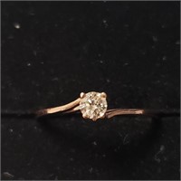 Certified10K  Diamond (0.2Ct,Si2,I) Ring