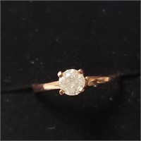Certified10K  Diamond (0.42Ct,I2,G) Ring