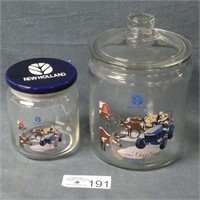 (2) New Holland Glass Jars