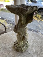 Vintage Garden Statuary - Rabbit Bird Bath