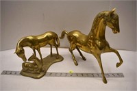 2 Brass Horse Ornaments