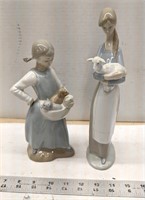 2 - Girl LLADRO Porcelain Figurines