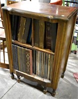 Wooden Cabinet w/78 RPM Records 24"x15"x24" H *LYS