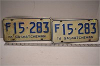 Set of 1976 Sask. Farm Lic. Plates