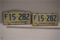 Set of 1976 Sask. Farm Lic. Plates