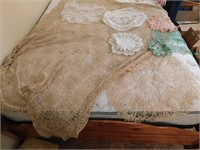 laced table cloth & doilies