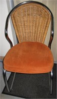 MCM Daystrom Chair-Chrome w/ Wicker Back & Orange