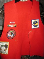 Vtg Boy Scout Vest w/ Autographed Packer Patch