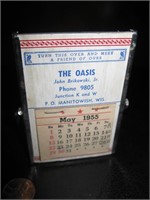 1955 Mini Calendar Customer Freebie- Manitowish WI