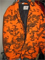XL Orange Camo Hunting Jacket w/ Hood