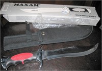 Maxam Red/Blk Handled Hunting knife