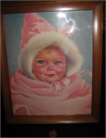 Vintage Winter Baby Girl Print
