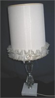 Small Vintage Glass Based Table Lamp