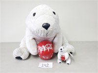 2 Coca-Cola Polar Bear Plush Toys (No Ship)