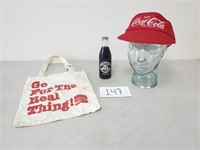 Vintage Coca-Cola Bag, Visor & Bottle