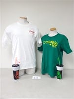 2 Coca-Cola T-Shirts (Lg & XL) + 2 Plastic Bottles