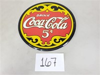 Coca-Cola Metal Sign - "Drink Coca-Cola 5 Cents"