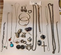 265g Sterling 925 27 pc Jewelry Lot