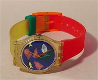 Vintage Swatch "Jelly Fish" Watch 7" Band Works!