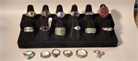 19 pc Sterling Silver 925 Ring Lot Jewelry 100.9g