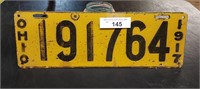 Ohio 1917 License Plate