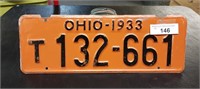 Ohio 1933 License Plate