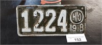 Ohio 1918 License Plate