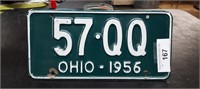 Ohio 1956 License Plate