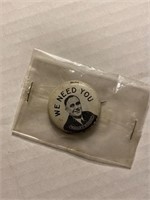 Franklin Roosevelt Old Pin