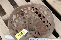 Antique Cast Iron Seat- some visible green paint
