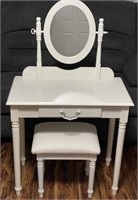 Child's Vanity Set with Bench and Mirror