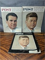 Lot of 3 1960's Saturday Evening Post Magazines