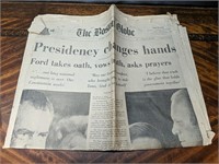 Boston Globe 1974 - Ford Oath following Watergate