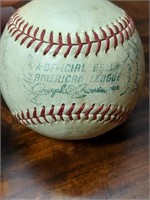 Antique Signed Baseball -Frank Lang + Many