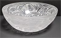 Signed Lalique "Pinsons" Crystal Coupe Bowl,