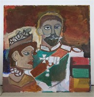 Abstract Acrylic Painting of Royal Man & Woman,